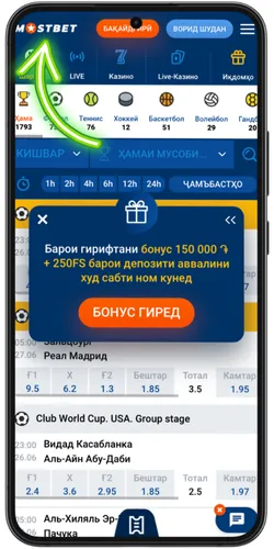 Ба вебсайти расмии Mostbet равед